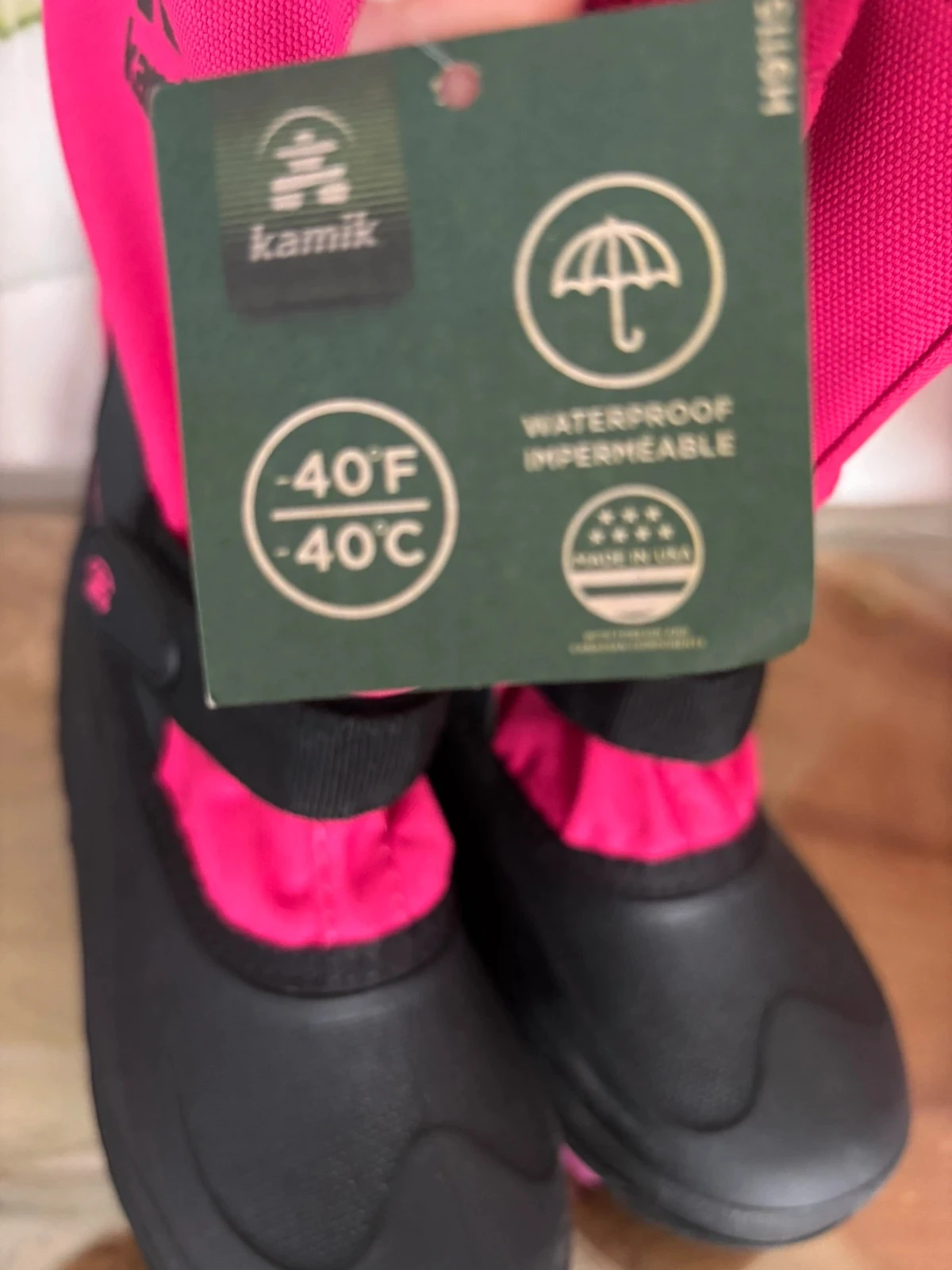 Roze zwarte meisjes Kamik na-ski sneeuwlaarzen 32 – photo 9